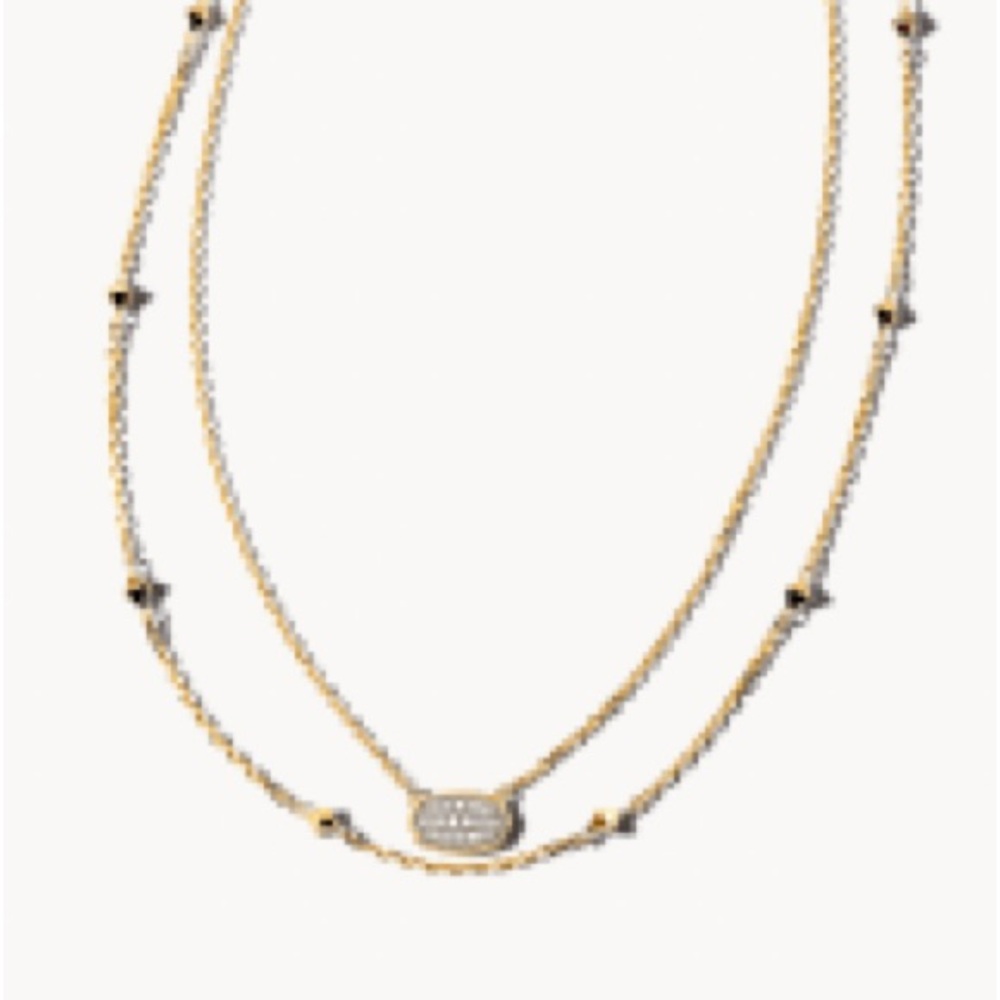 MARISA 14K YELLOW GOLD MULTI STRAND NECKLACE IN WHITE DIAMOND